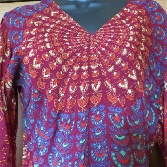 Peacock blouse Boho style size large NEW never used - Picture 16 of 16
